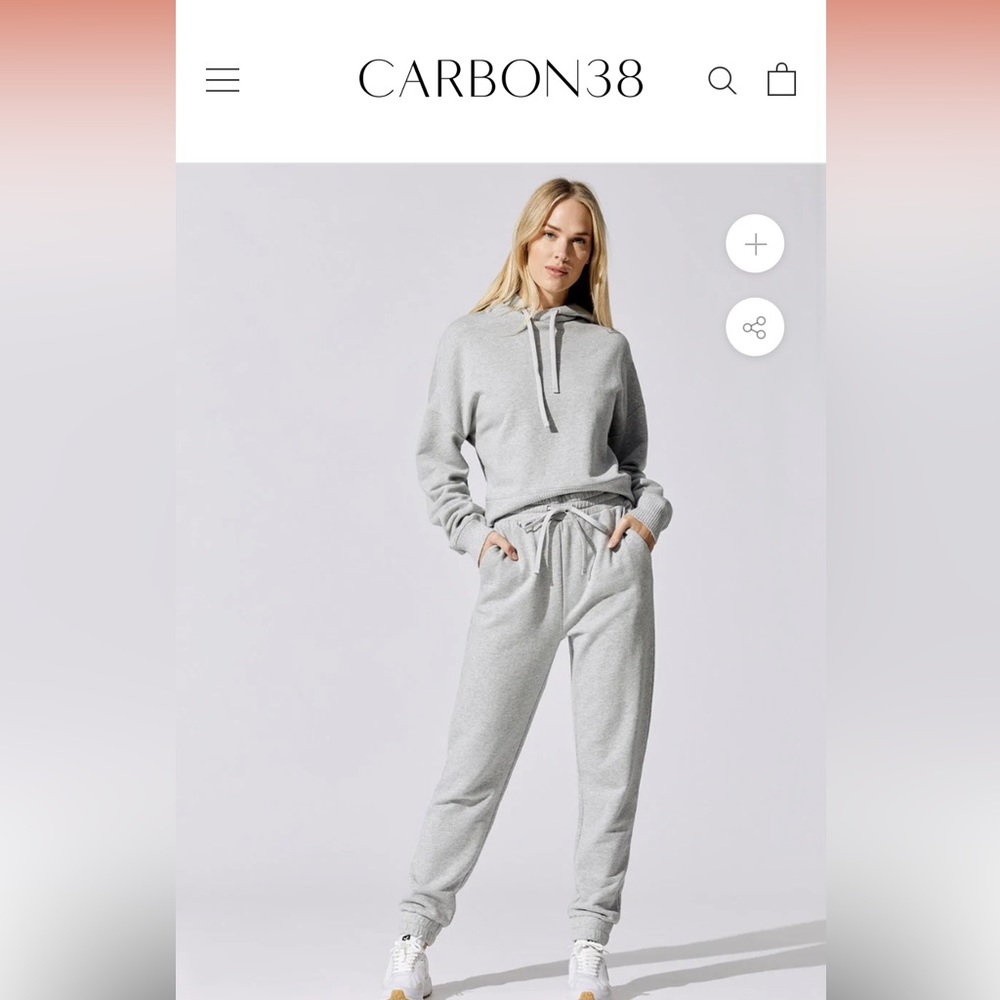 Carbon 38 Large jogger & hoodie set olive utility green